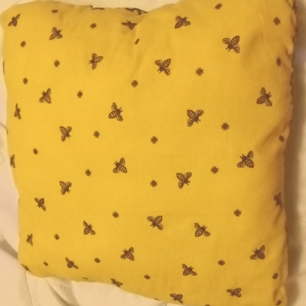 Handmade Bee and Honeycomb Pillow